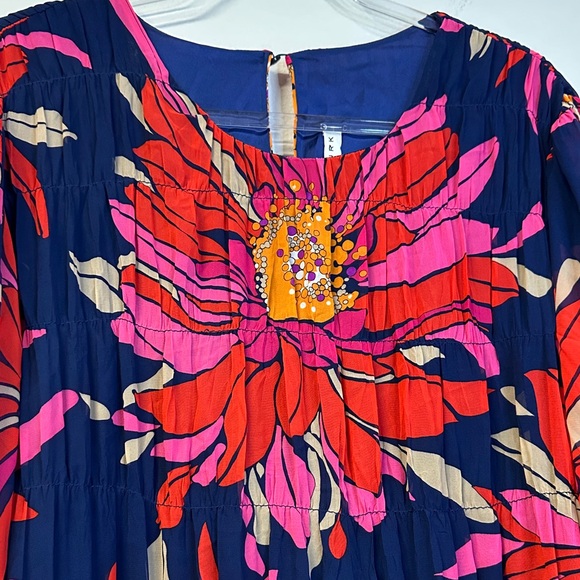 Trina Turk Silvery Dress Mini Length Floral Print Multi Women's Size XL - Picture 4 of 6